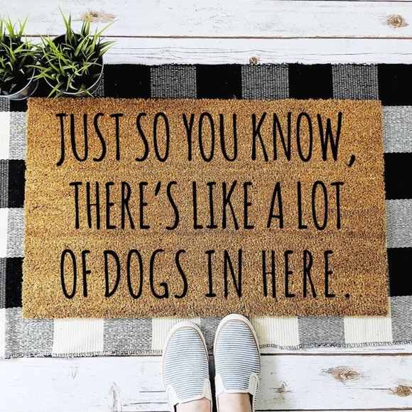 Urban Owl Lots of Dogs Doormat - 18" x 30" - Picture 1 of 3